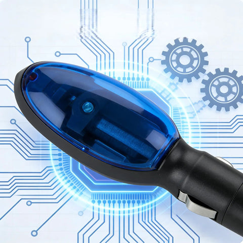 Plug-and-Play 12V Gas Saver Tool With Magnetic Tuning Tech For Cars Trucks And Diesel Engines, sleek black design