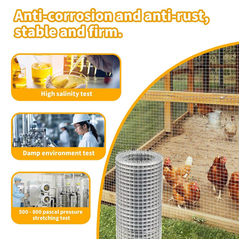 Bad Ass Galvanized Hardware Cloth 8 X 10 Feet Quarter Inch Mesh 23 Gauge Chicken Fence Wire for coop protection tests.