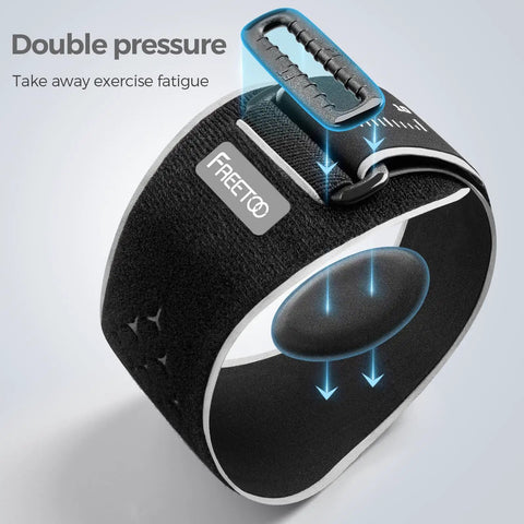 Elbow Brace For Tendonitis And Tennis Elbow With Gel Pad showing adjustable strap and gel padding for comfort and pressure relief