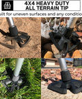 Hella Grip Rock Solid All Terrain Cane And Crutch Tips For 1 Inch Shafts Non Slip Rubber Bottoms displayed on various surfaces.