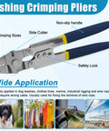 Heavy Duty Fishing Crimping Tool Kit With Stainless Steel Pliers And 590 Crimp Sleeves Beads Set with ergonomic handle.