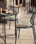 All Weather Tufted Wicker Chair Cushions Set Of 2 For Outdoor Patio Or Indoor Use, 19 Inch By 19 Inch By 4 Inch, Decorative Paisley Multi