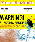 Reflective Aluminum Electric Fence Warning Signs, 8 Pack, 10 By 4 Inches, Weatherproof Outdoor Safety Signs For Farm And Home, UV Gloss Finish For Maximum Visibility And Durability, yellow warning sign