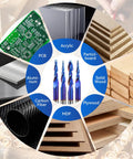 4 Piece Ball Nose Router Bit Set With One Quarter Inch Shank And Three Inch Overall Length Nano Blue Coated Spiral Bits