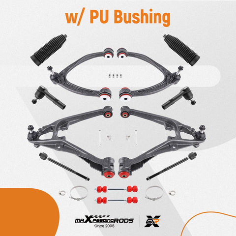 12 Piece Front Suspension Control Arm Kit With Polyurethane Bushings for Chevy Silverado 1500 GMC Sierra 1500 component details