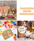 Kraft Paper Gift Bags With Handles 8x4.25x10.5 Inches Bulk Pack Of 100, decorated with DIY craft supplies for personalization.