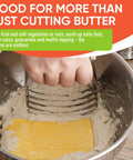 Hand using Pro Grade Dough Blender For Cutting Cold Butter Into Flour Like A Kitchen Boss With Heavy Duty Stainless Steel Blades Ideal For Pastry And Bread Dough Medium Size Black Kitchen Tool in bowl.