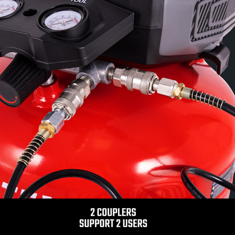 6 Gallon Portable Pancake Air Compressor Oil Free Max 150 Psi 1.0 HP 2.6 CFM At 90 Psi 120V Lightweight Electric Air Tool For Home Shop Projects With Carry Handle