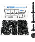 Black Self Tapping And Self Drilling Sheet Metal Screws Set For DIY Projects, 410 Stainless Steel 200 Pcs Assortment Kit