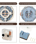3D Wooden Puzzle Clock Kit For Adults And Teens, Mechanical Building Model Kit, DIY Brain Teaser Puzzle, Romantic Notes Clock Gift Idea, Eco Friendly Basswood Craft Hobby Totally Fun. Wooden clock parts, quartz movement, hook mount