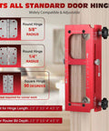 Door Hinge Jig Adjustable Mortise Jig Fits Door Hinges From Two Point Five To Five Inches Long And Various Thicknesses Red