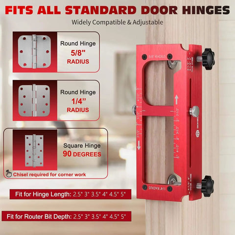 Door Hinge Jig Adjustable Mortise Jig Fits Door Hinges From Two Point Five To Five Inches Long And Various Thicknesses Red