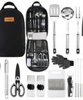 Ultimate Outdoor Camp Kitchen Utensils Set With Fork Spoon Knife Cutting Board Spatula Scissors Corkscrew Pepper Shaker Kebabs And Dope Storage Bag for backpacking