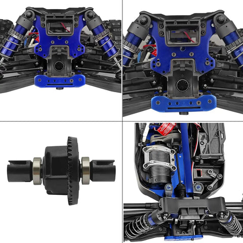 Gear Set Differential 43T 10T For 1/8 Traxxas Sledge RC Truck close-up, showing suspension and helical pinion gears.