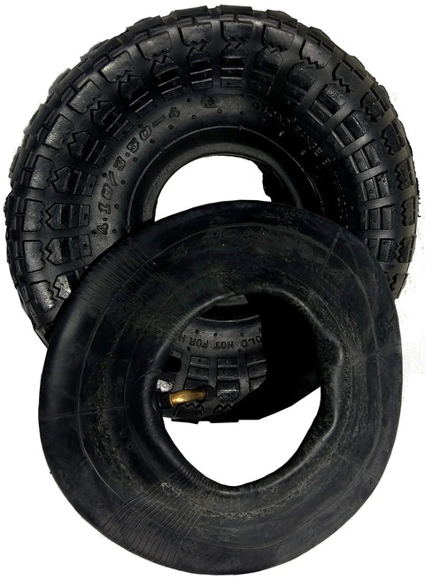 Heavy Duty Tire And Inner Tube Set For 4.10/3.50-4 Tires Fits 3.00-4 On 10 Inch Wheels With 4 Inch Rim Kit front view