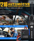 Go To Wire Tracer Open And Short Finder For Automotive Electrical Systems 6 To 42 Volt DC Circuit Tester displayed with user examples in automotive settings.