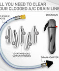 Knock The Gunk Right Out Of Your AC System With This Tough CO2 Drain Gun Packing A Flexible Hose And Five Punchy Cartridges for HVAC.