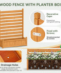 Must Have Outdoor Wood Privacy Screen With Planter Box For Air Conditioner And Trash Can, 34x45 Weather Resistant Fir Wood