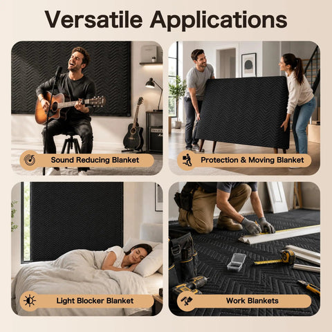 Straight Up Heavy Duty 48X80 Sound Absorbing Studio Blanket With Metal Grommets For Wall Hanging used in various applications.