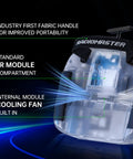Boxer ELRS 2.4GHz 16 Channel Hall Gimbals Radio Controller with transparent white casing and cooling fan