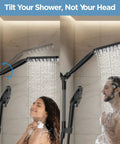 Dual Filtered Rain Shower Head Set With High Pressure Handheld And Adjustable Bar Filter For Hard Water Removes Chlorine