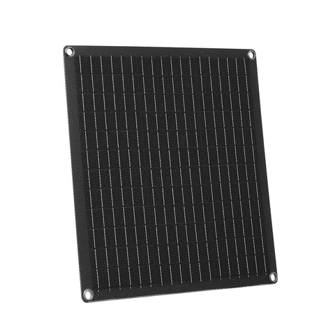 Go-To 20W 12V Solar Panel Battery Charger And Trickle Maintainer with ETFE film, black rectangular design, front view