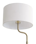 Brass Finish USB Floor Lamp With Built In Tray And USB Port For Easy Charging Tall Standing Light With Storage Shade Detail