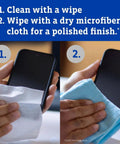 Person using Screen Sanitizing Wipes For Electronics Bleach Free Cleaning Wipes With Citrus Scent 75 Count Non Abrasive And Safe On Screens