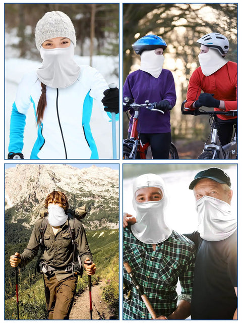 Outdoor activities using 9 Pack Men Ski Masks Balaclava Full Face Hood For Winter Weather Breathable Windproof Comfort White