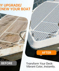 Self Adhesive EVA Foam Soft Foam Decking 6mm Grippy Non Slip Marine Decking With Teak Look Finish Boat Yacht DIY Upgrade Before After