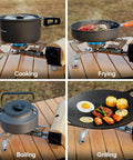 Go To Portable Camping Stove 1400W Butane Collapsible Backpacking Stove for indoor and outdoor cooking, frying, boiling, grilling.