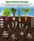Open bottom design of Galvanized Raised Garden Bed For Outdoor Use 4 By 2 By 1 Foot Oval Design, showing root growth.