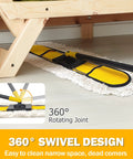 360 degree swivel design of Heavy Hitter 24 Inch Commercial Dust Mop With Two Premium Microfiber Pads for cleaning tight spaces.