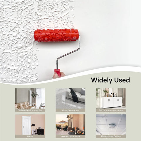 7 Inch Texture Roller For DIY Home Decor Create Bold Wall Furniture And Floor Patterns With Negative Imprinting Technique Using Durable Rubber Roller For Pattern Paint Projects And Quick High Impact Room Accent