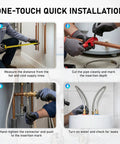 Installation steps for Three Quarters Inch Flexible Water Heater Hoses Kit 24 Inch Stainless Braided Connectors