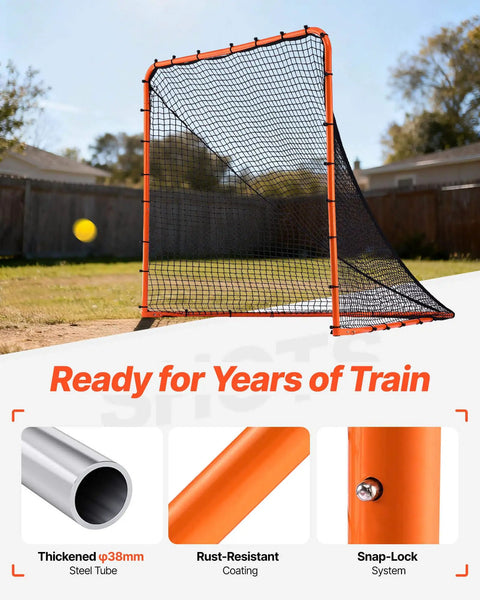 Foldable 6x6 Lacrosse Goal With Portable Steel Frame For Backyard Practice Quick Snap Lock Setup Easy Foldaway Design