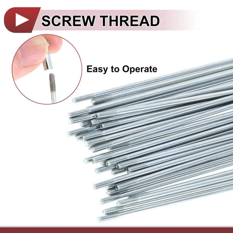 36 Pack 13G Bicycle Spokes 291mm Silver Galvanized Carbon Steel Set For Wheel Build And Repairs, 2.2mm Diameter, 4.5mm Elbow