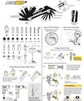 Mini 9 Function Bicycle Tool For Quick On The Go Bike Repairs With Allen Wrenches instruction guide and tool illustrations.