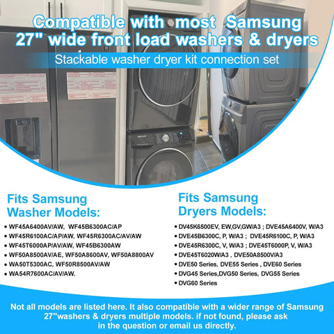 Space Saving Stacking Kit For 27 Inch Front Load Washers And Dryers Compatible With Most Units Includes SKK-8K And SKK-7A Brackets