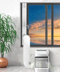 Portable Window Kit For Air Conditioners With 5.9 Inch Exhaust Hose Adjustable Universal Window Seal Reusable PVC Sealing Strips installed