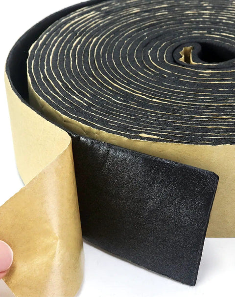 Pipe Wrap Insulation Tape 2 Pack Waterproof Foam Adhesive For Hot Or Cold Pipes 33 Ft Long 2 In Wide 1/8 In Thick seen unrolled