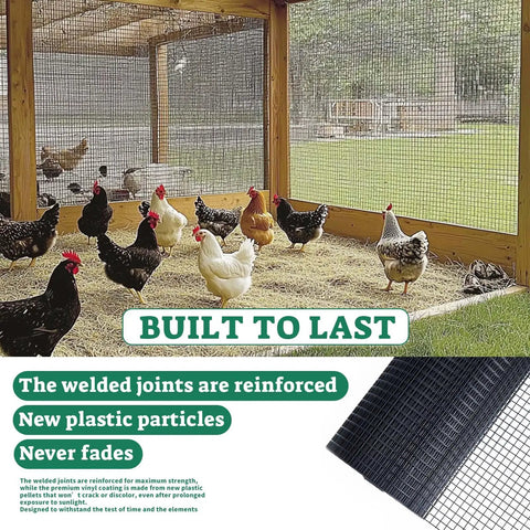 Heavy Duty Hardware Cloth One Half Inch Mesh 36 By 50 Ft Black Vinyl Coated 19 Gauge Chicken Wire Fence Roll for garden