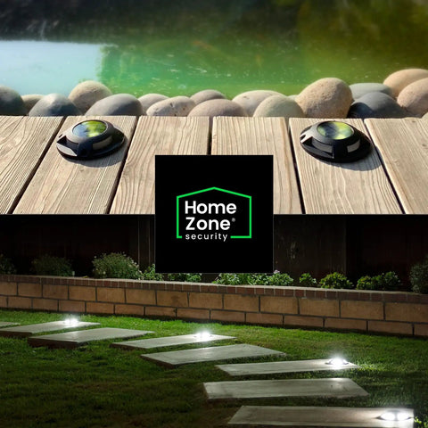 Solar Deck Lights 4 Pack Outdoor With Auto On Sensor Waterproof Weather Resistant 40 Lumens, illuminating garden pathway