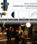 Dope Air Cushioned Aluminum Light Stand Extends To 110 Inches, 9.2 Ft For Softboxes, Video Lights, Ring Lights Setup