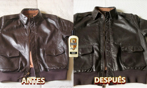 Before and after using Leather Conditioner With Deep Nourishing Moisturizers And Natural Waxes To Restore Dried Leather To A Soft Natural Feel.