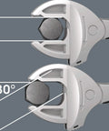 6004 Joker XL Self Setting Spanner Auto Grip Adjustable Wrench showing adjustable jaws gripping hex bolt at 30 degree angle