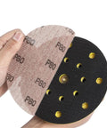 Grab These 50 Piece 6 Inch Mesh Sanding Discs With Hook And Loop Back For Metal Drywall Work Super Smooth Wet Or Dry Grind Finish Power Tool Accessory Essential Grit 80 To 800, showing P80 grit sand disc close-up.