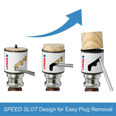 Bi-Metal Hole Saw With Speed Slot For Metal Cutting, T3 Technology, 4-1/2 Inch showing easy plug ejection process