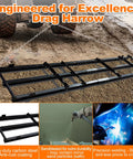 8 Ft Drag Harrow Driveway Grader For Gravel Sand Lawn And Soil Heavy Duty Tow Behind Lawn Rake on gravel road