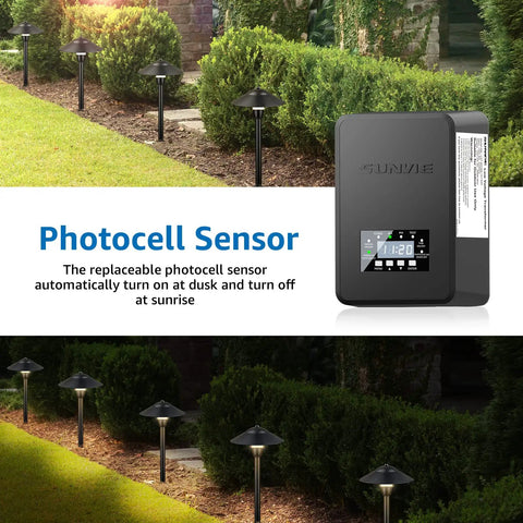 200W Outdoor Landscape Lighting Transformer With Timer And Photocell Weatherproof 120V To 12V To 14VAC Low Voltage For Garden Lights Compatible With All 12V Or 14V LED And Halogen Landscape Systems